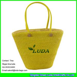 China LUDA online buy straw handbag beaded wheat straw handmade bag on sale