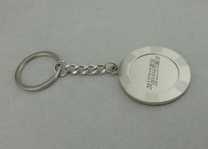 China Engraved Key Chain with Brass Stamped and Silver Plating for Promotional Gift on sale