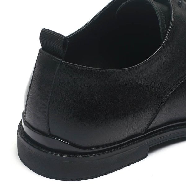 Anti Odor Breathable Mens Black Lace Up Leather Shoes