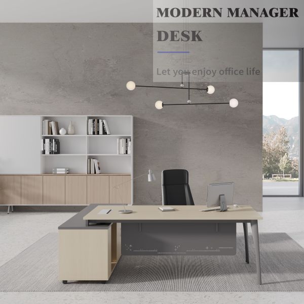 Wood/Steel Commercial Manager Office Desk 1200-2000L*500-900W*750H Mm Ships Within 5-7 Business Days