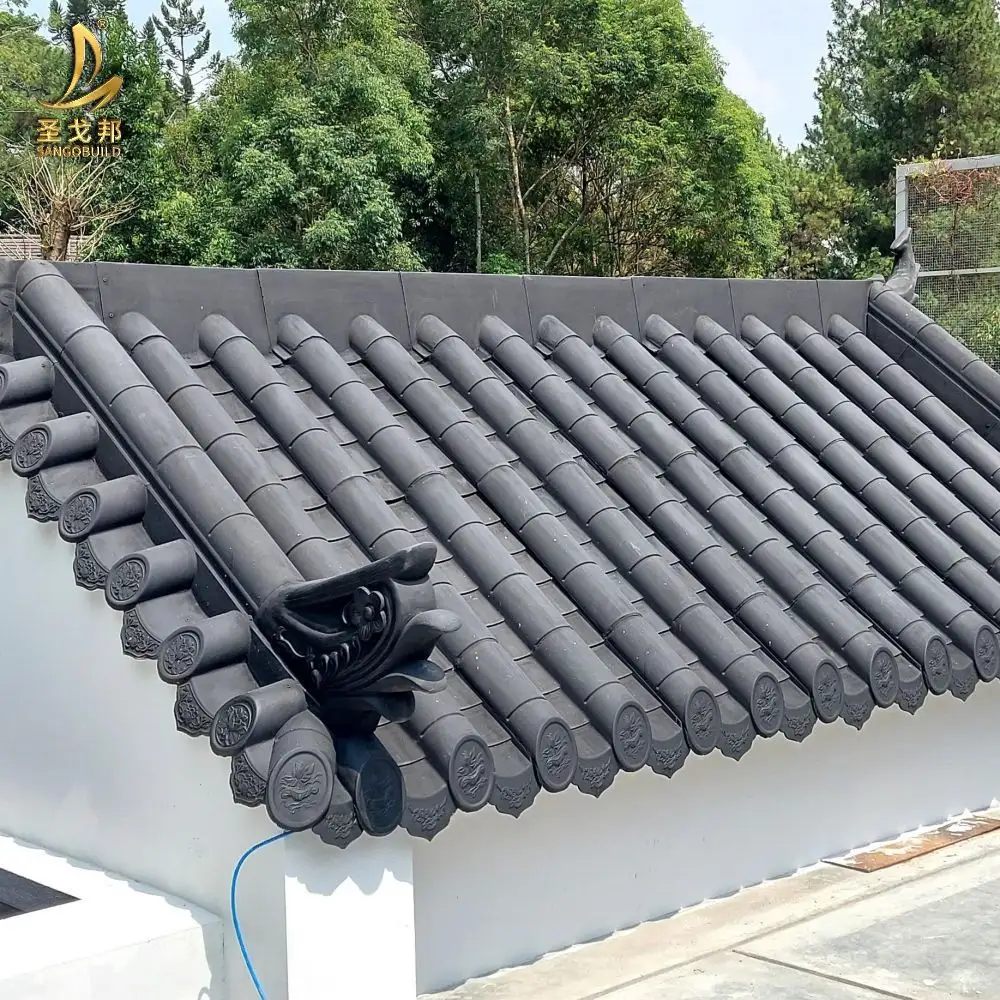 Light Weight Pvc Synthetic Roof Tile Japan House Oriental Style Building