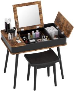 China NC Painting 80cm Length Dresser Table With Mirror And Stool wholesale