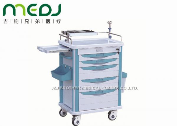Quality Hospital Medical Crash Cart 5 Drawers MJTC01-07 Stainless Steel Frame for sale