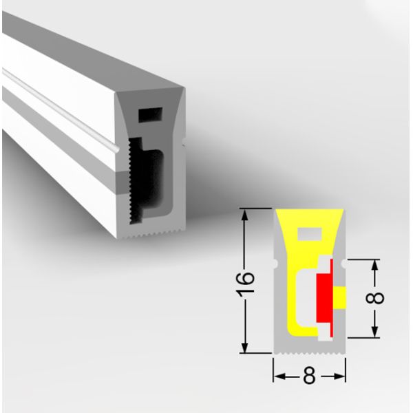 Silicone Waterproof Neon Lights 08*16mm 120LED/M Side View Neon LED Flexible 12V RGB