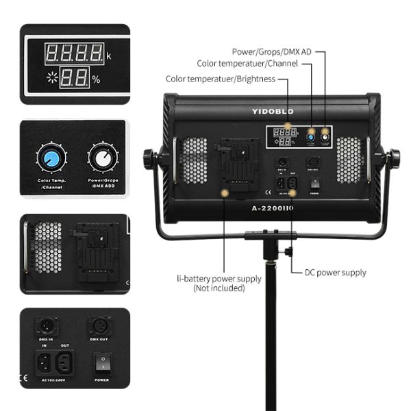 Professional Bi Color Led Video Light Panel Photographic Equipment Studio Lighting Kit 100w 3200K 5500K