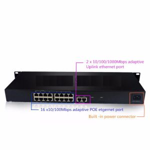 Buy cheap 288W POE switch 16 port 10 / 100Mbps port POE power supply and 2-port Gigabit from wholesalers