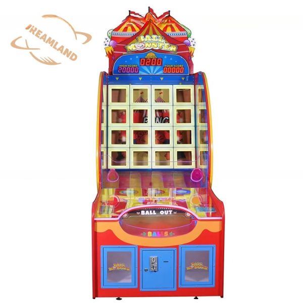 Side view showing game controls and coin mechanism