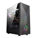 ETEK - PC Mid Tower Case Irregular and Mesh Front Panel with ARGB LED Strip