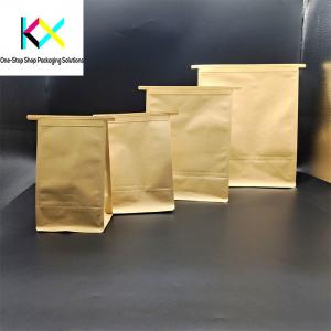 China OEM 150um Kraft Paper Packaging Bags Zip Lock Biodegradable Paper Pouch wholesale