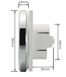 Black Round Smart Thermostat For Fan Coil Units With 0 - 10V Modulating