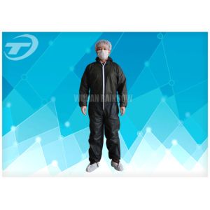 Lightweight Anti - Acid Disposable Coverall Suit Microporous Film Laminated