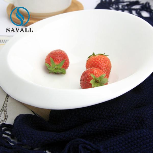 Quality Modern Bistro Trapezoidal Salad Bowl Porcelain Durable for sale