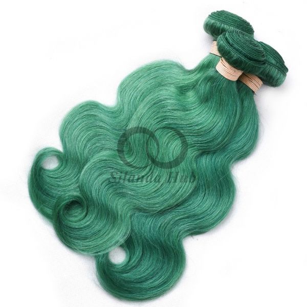Green Body Wave Remy Human Hair Bundles Sew In Weave Bundles Brazilian Bundle Deals