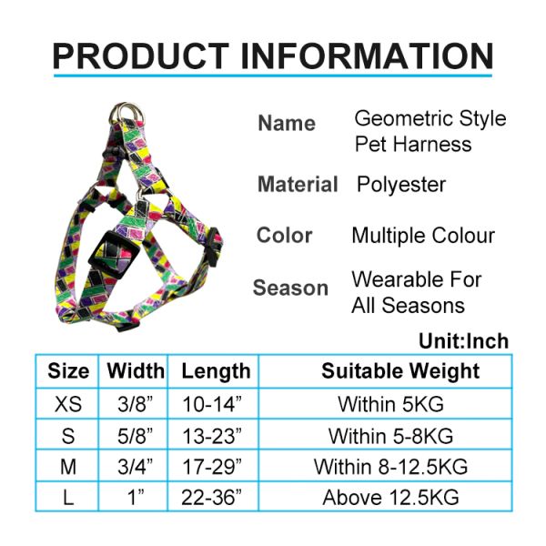 No Pull Dog Harness Set Adjustable Designer Dog Harness Leash Set