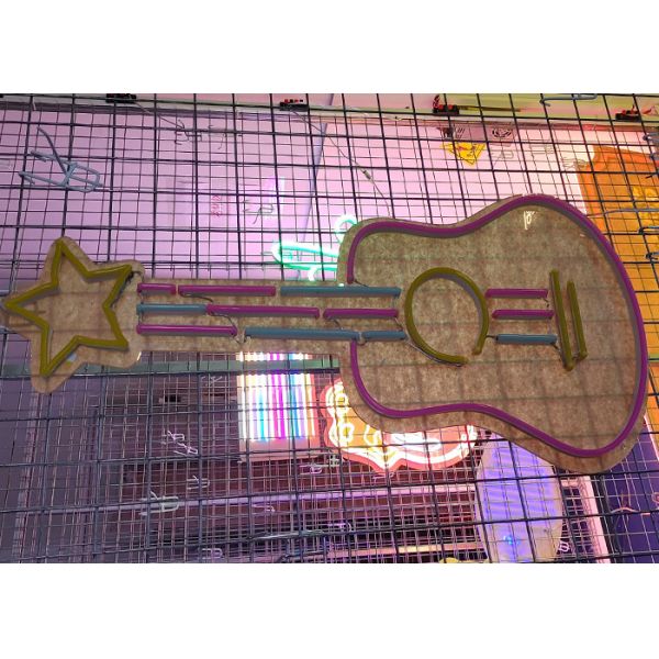 200cm 12VDC Guitar Led Neon Sign For Tavern Background Wall