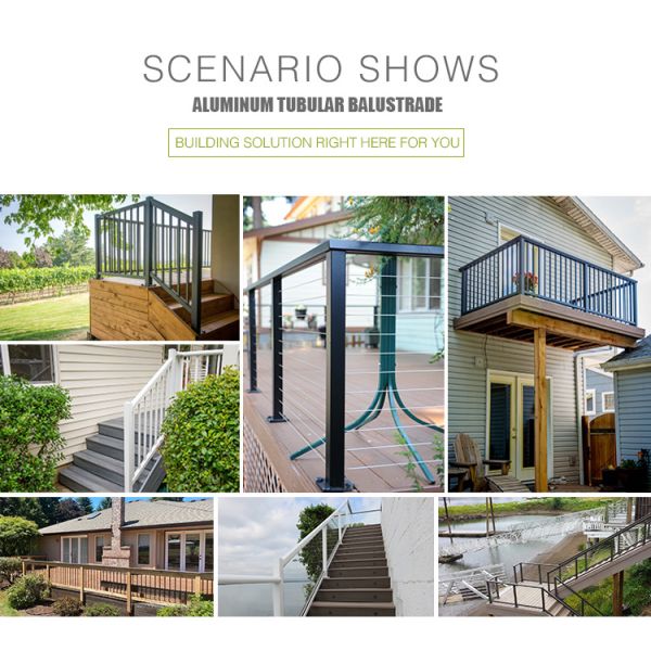 6063T5 Aluminum Prefab Interior Stair Railings Modern Ornamental Metal Handrails