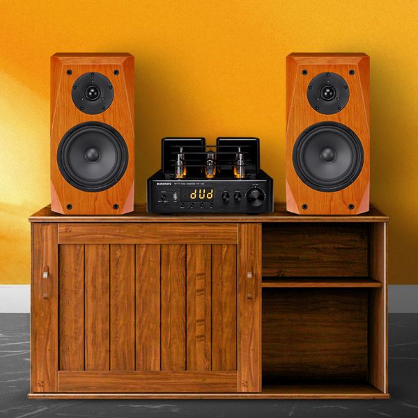 Wood Color 2 Way Passive Bookshelf Speaker For Home Audio System