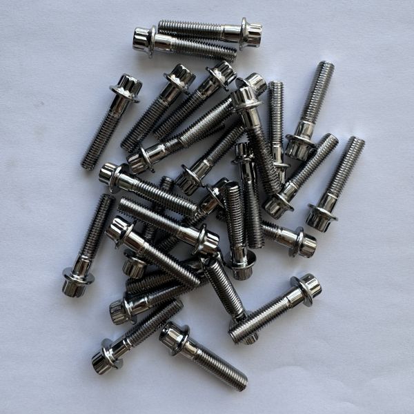 Grade GR5 Normal Finish Titanium Bolt M8 x1.25x 32MM 12 Point Flange Bolt for Sprint Car in Natural