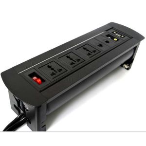 Manual Flip Up Electrical Outlet / Hidden Multimedia Desktop Socket