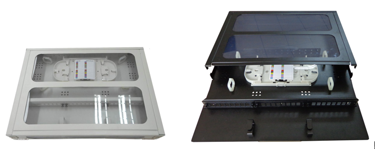 1.4U SC LC Rack Fiber Patch Panel 24 48 Port Top Transparent Cover For Easy Observation