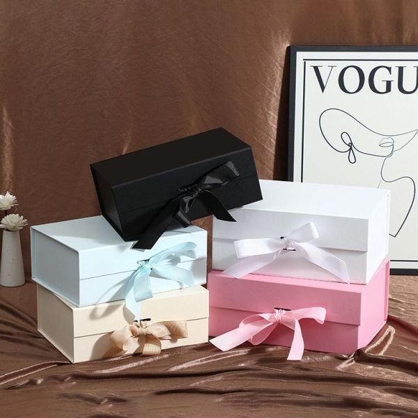 Book Shaped Folding Cardboard Gift Boxes With Magnetic Closure Paper Gift Packaging Box