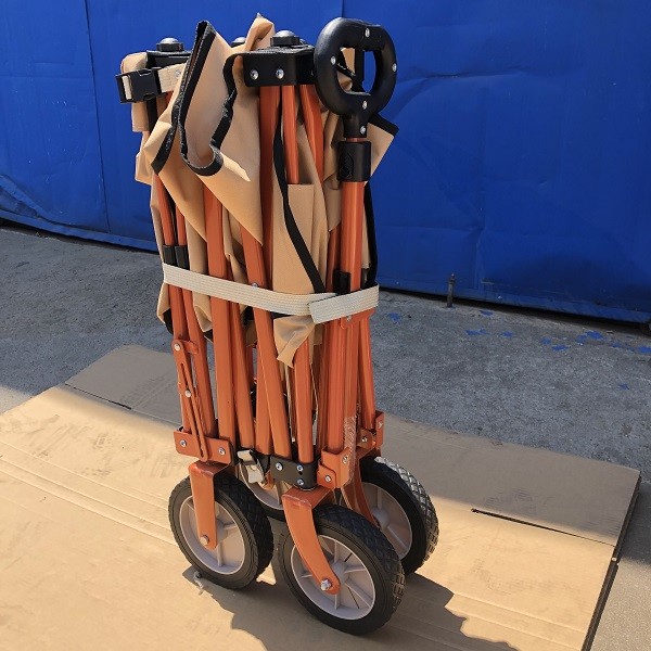 Adjustable Handle Collapsible Wagon Cart Collapsible Pull Along Trolley On Wheels