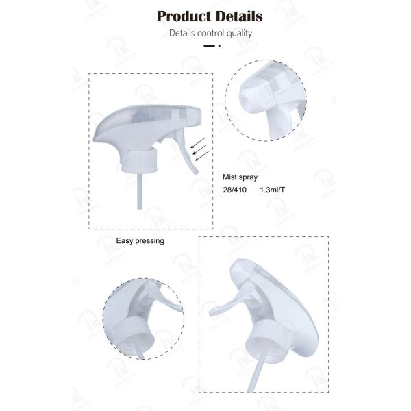 Highly Customizable Pump Spray Bottle Parts 28/410 White Frosted Trigger