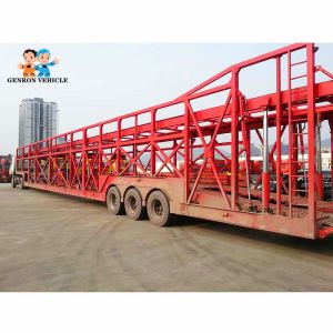 China Anti Rust Double Deck Flatbed 24M Skeletal 10 Car Hauler wholesale