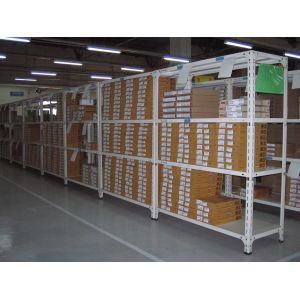 China Slotted Angle Racks Metal Light Duty Shelving Powder Coated wholesale