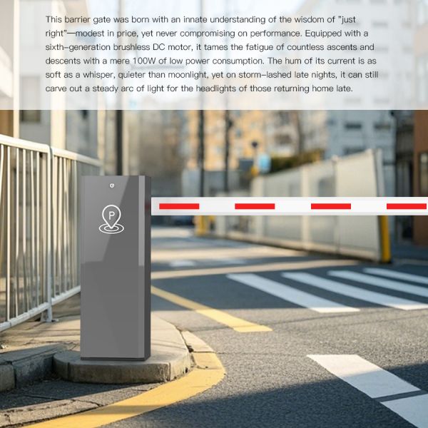 HCW Full Automatic Parking System Straight Boom Barrier , 1-6m Arm RFID Boom Barrier Gate