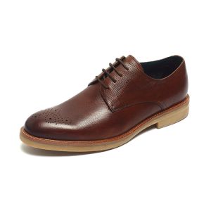 China Brown Lace Up Anti Odor Breathable Mens Dress Shoes wholesale