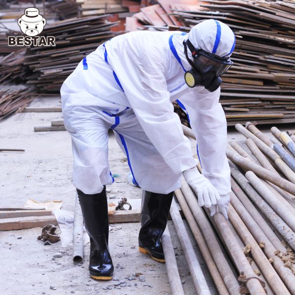 Disposable Cat III Type 5/6 SMS Coverall with Tape seam