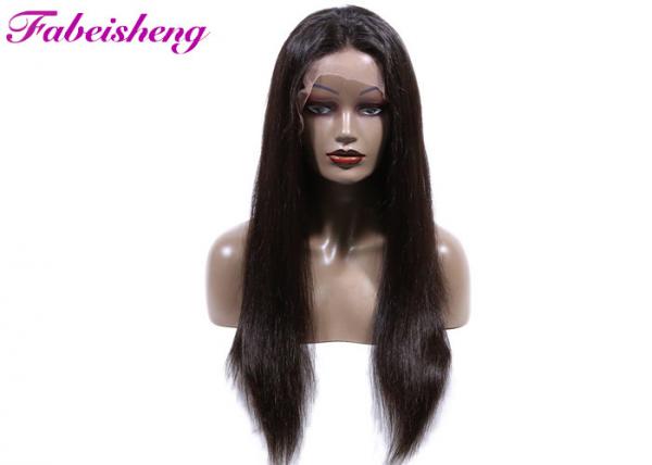 Quality Tangle Free 100% Virgin Peruvian Hair Straight Lace Wig Spilt Ends for sale