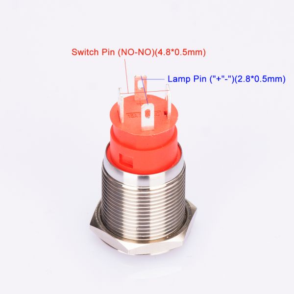 19mm Stainless Push Button Switch Led Illuminated 10A Momentary Latching
