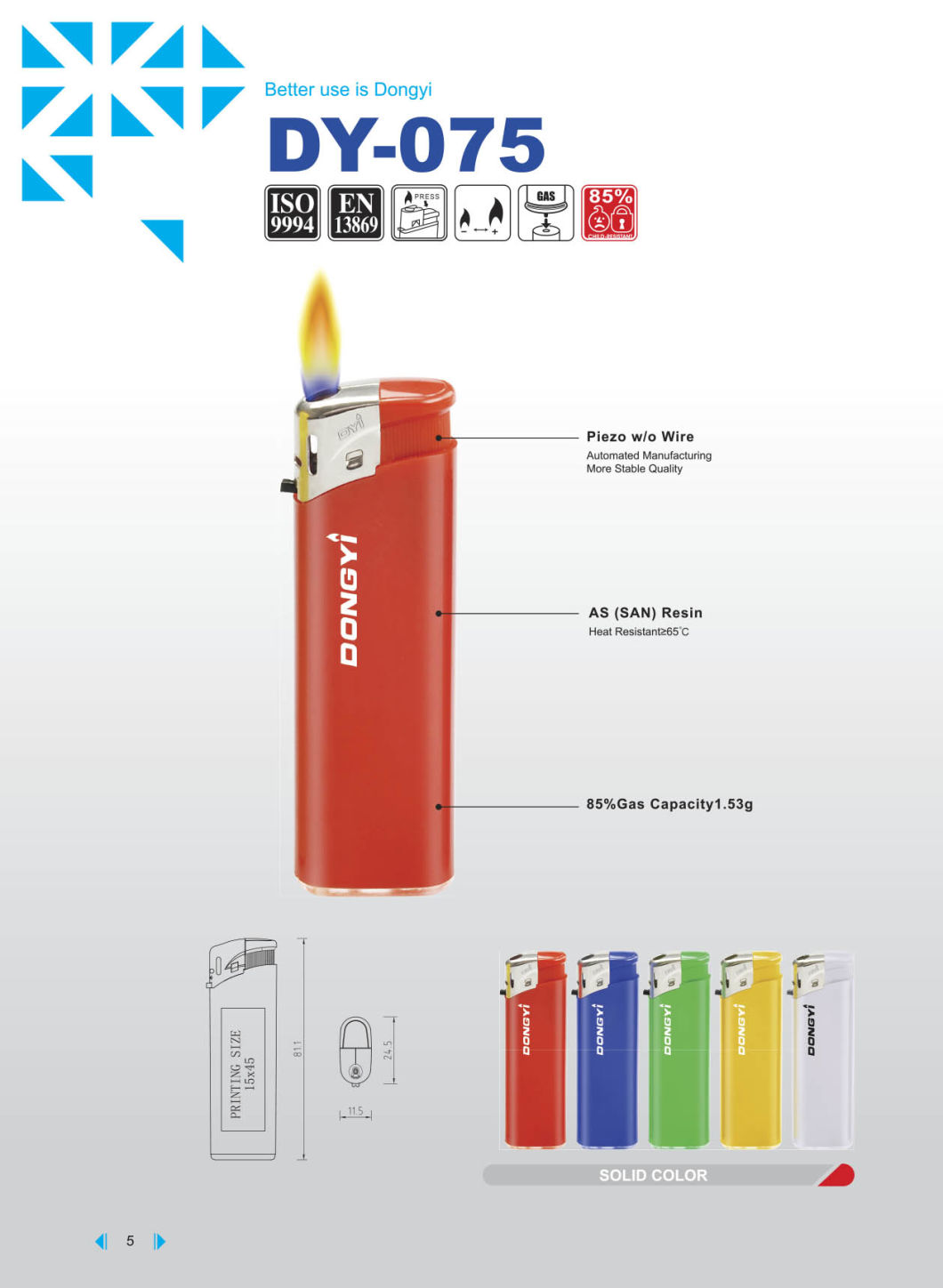 Wholesale Electronic Cigar Disposable or Refillable Lighter with EU Standard Gas Lighter