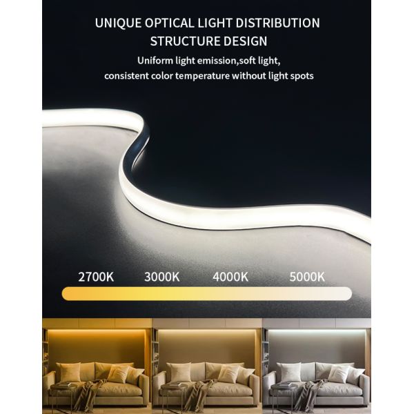 Fan Shaped Silicone Neon Strip Light Waterproof Flexible 90 Degree Curved LED Strip Light