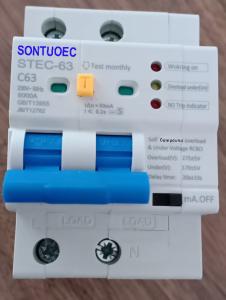 China Din Rail Lighting Sontuoec 2P 63A RCBO Circuit Breaker on sale