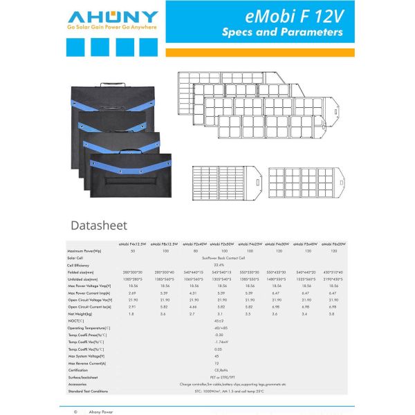 Portable Lightweight Foldable Solar Panel 50W For Charging 12v Battery For Camping RV