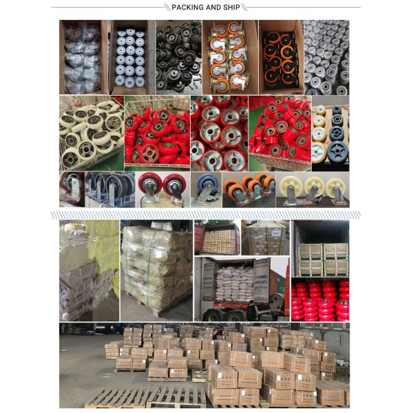 3 4 5 Inch Best Service Caster Wheels Swivel Plate Casters on Red PVC Polyurethane Wheels