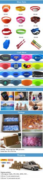 Adjustable Passive RFID Wristband Price Silicone RFID Wristband / Bracelet NFC Tag Waterproof Smart RFID Band