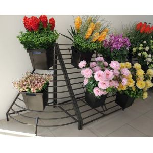 China Garden Metal Flower Plants Display Racks 936X936X1377 MM Powder Coated wholesale