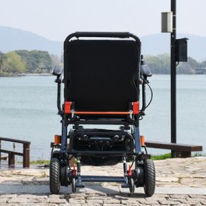 PU Tyre Foldable Electric Wheelchair Portable Lightweight