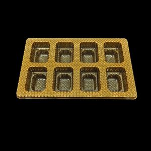 China Gold 8-Cell PET Chocolate Tray Food Grade Packaging wholesale