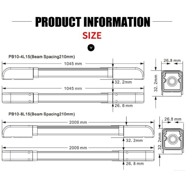 30cm Curtain Photocell Waterproof Photoelectric Sensor for Most Commercial and Industrial Door