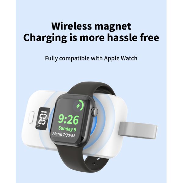 Apple Watch Phone Power Bank Wireless Charging Compact Magsafe Charger 2 In 1