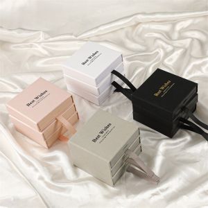 China PE Suspension Jewelry Box Premium Floating Display Packaging Transparent Film Window Custom Logo on sale