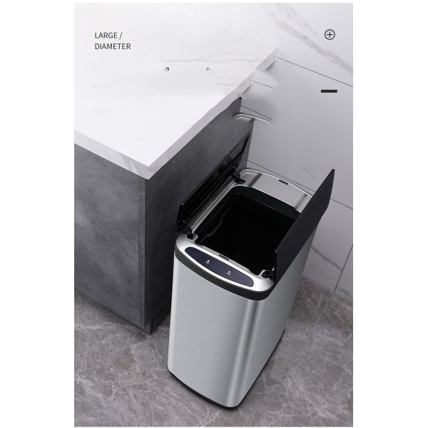 Square Motion Sensor Waste Bin OEM ODM Touchless Stainless Steel Trash Can