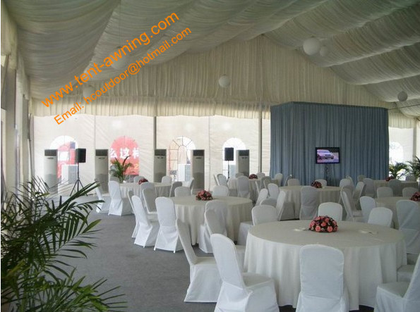 Temporary Rental Guangzhou Wedding Tent for 500 People Aluminum Fireproof Marquees