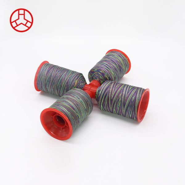 250g/cone High Tenacity Nylon Rainbow Bonded Thread Cotton Waxed Thread for Crochet