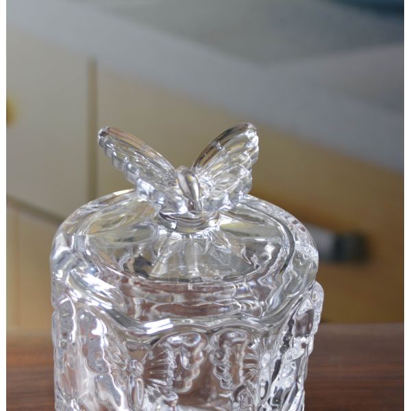 Butterfly Embossed Creative Crystal Glass Storage Jars
